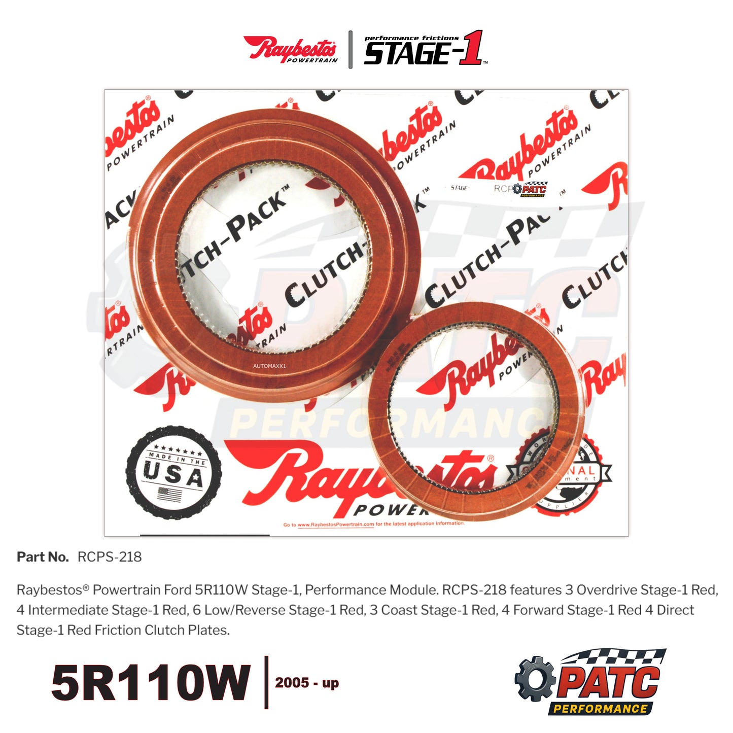 5R110W Performance - Stage-1™ Clutch Pack 2005-2007 | Raybestos RCPS-218