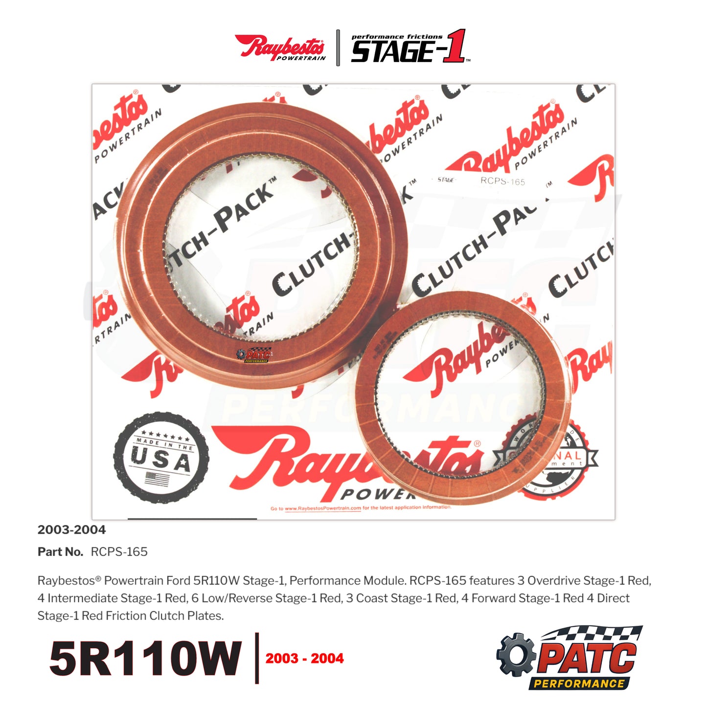 5R110W Performance - Stage-1™ Clutch Pack 2003-04 | Raybestos RCPS-165