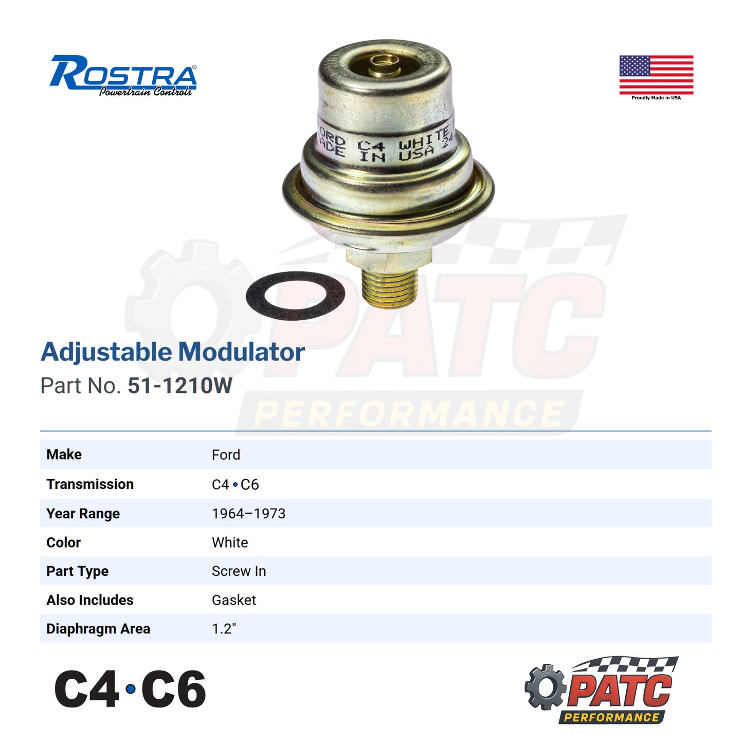 C4 - C6 Adjustable Vacuum Modulator - Early - Screw-In Type