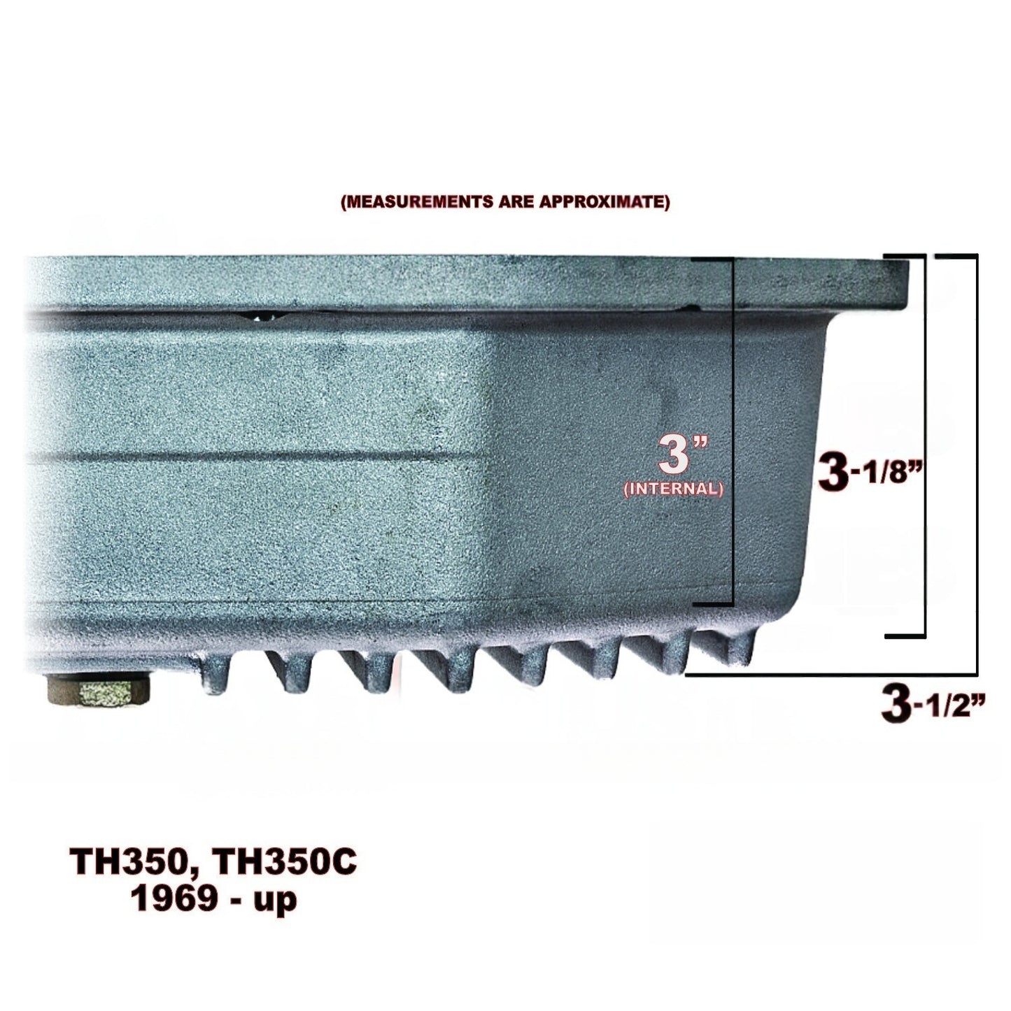 TH350 350C Transmission Oil Pan Aluminum Cool Fins with HP Filter and Pan Gasket