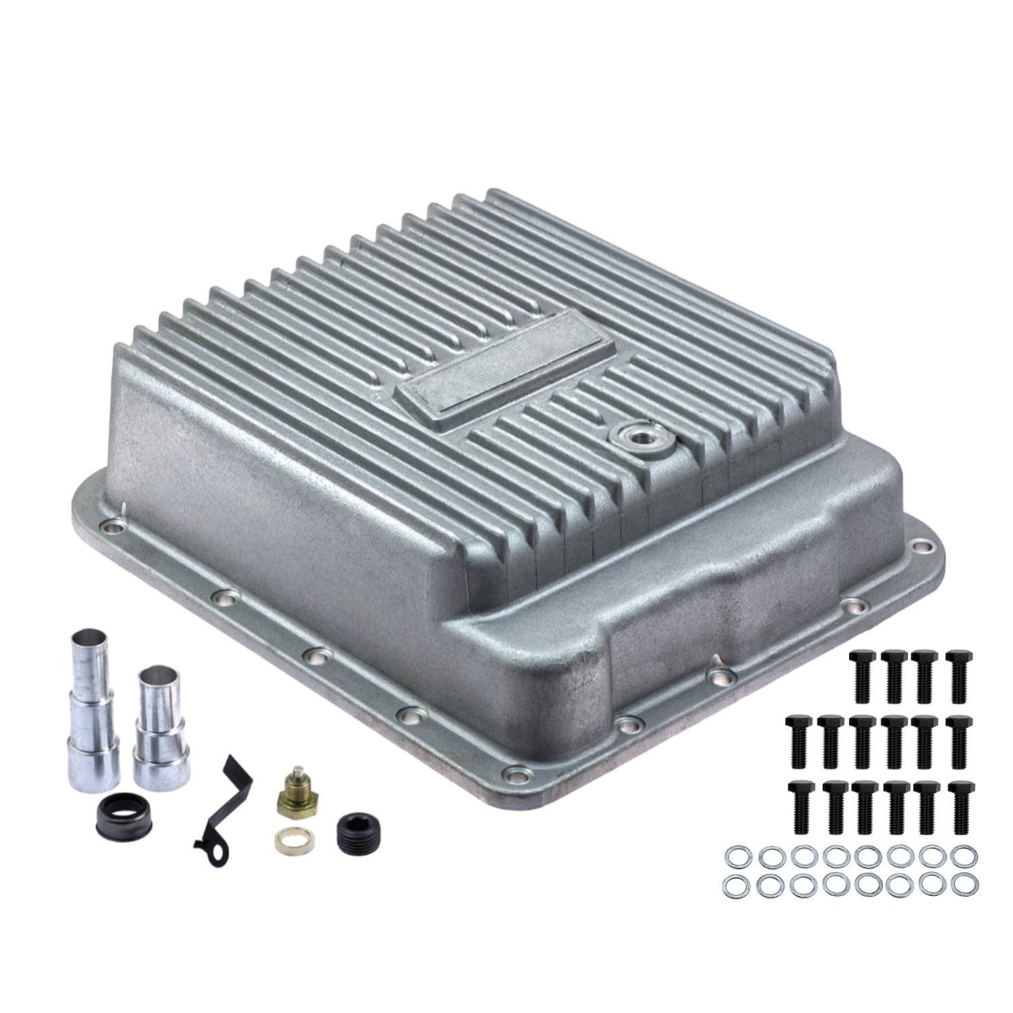 700R4 4L60 4L60E 4L65E Transmission Oil Pan Aluminum Deep Kit Cooling Fins