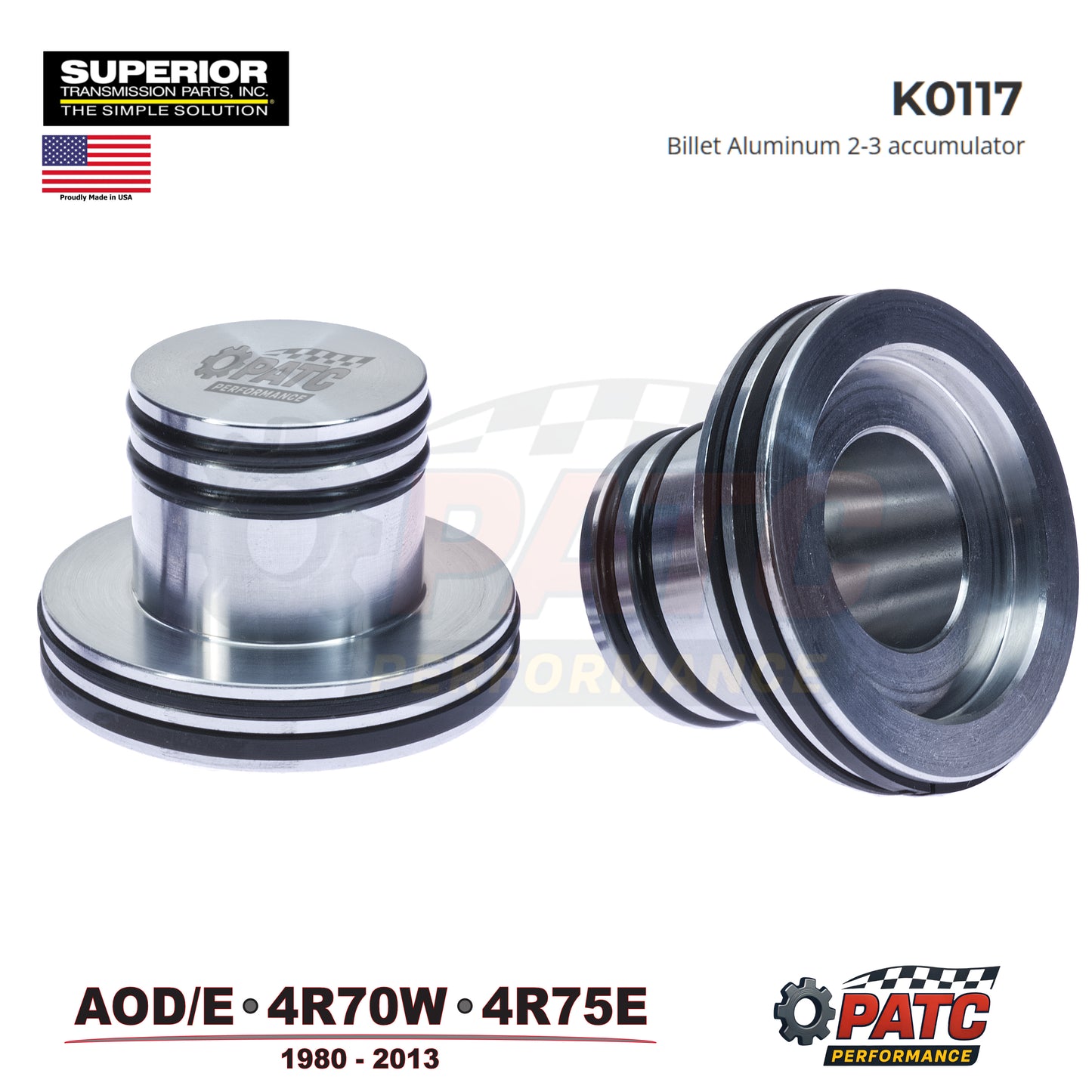 AODE 4R70W Performance Billet Aluminum 2-3 Accumulator Piston w/4 rings - Superior K0117
