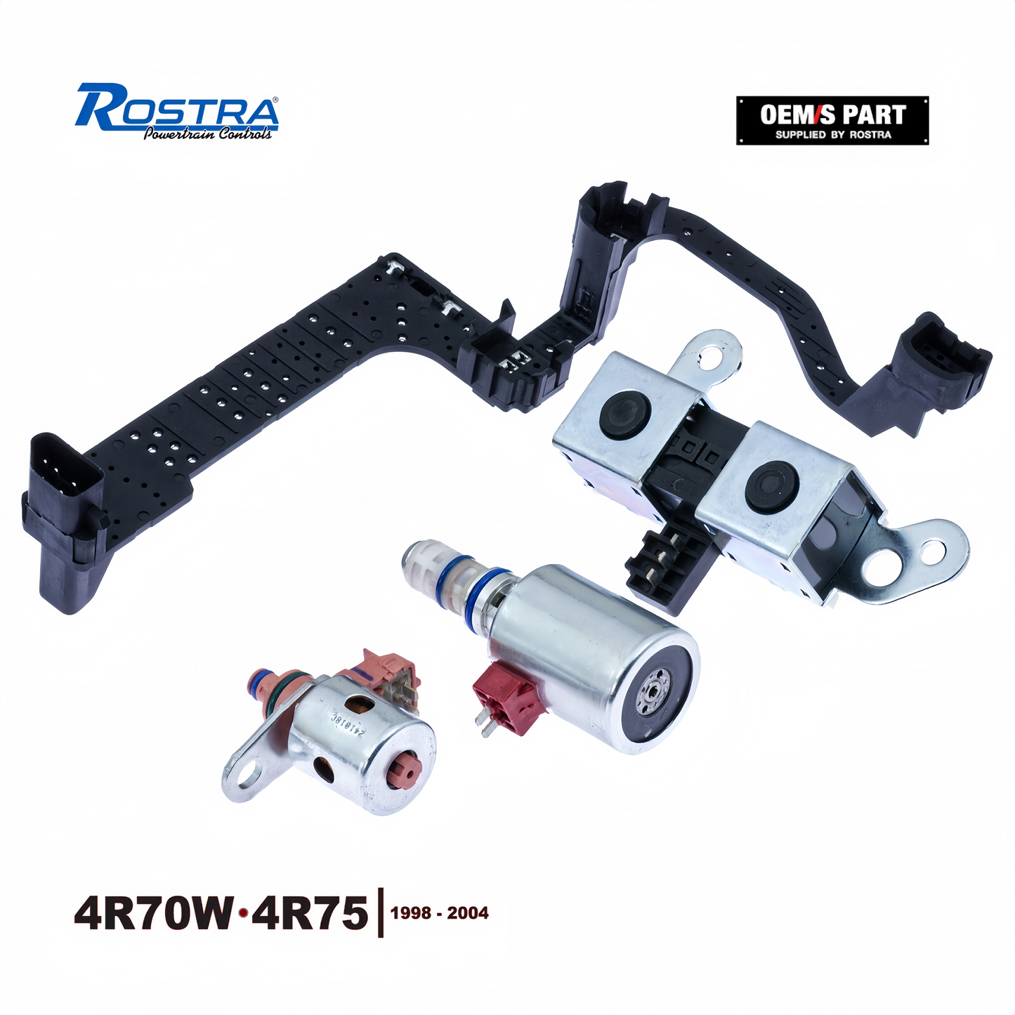 199804 AODE 4R70W Ford Transmission Solenoid New 4 Piece Set INCLUDES HARNESS