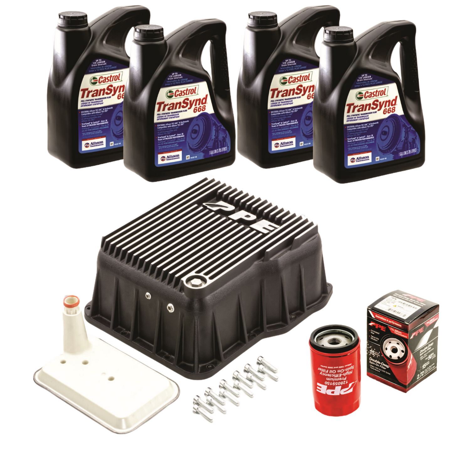 Allison Transmission Deep Aluminum Pan upgrade kit from PPE Duramax Chevy GMC
