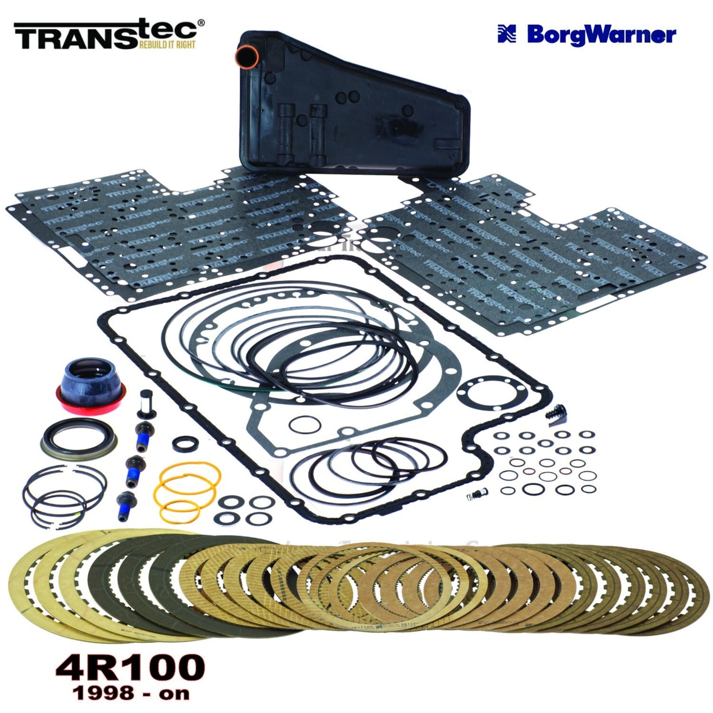 for Ford E4OD 4R100 Transmission Rebuild Master Kit BorgWarner less Steels 1998+