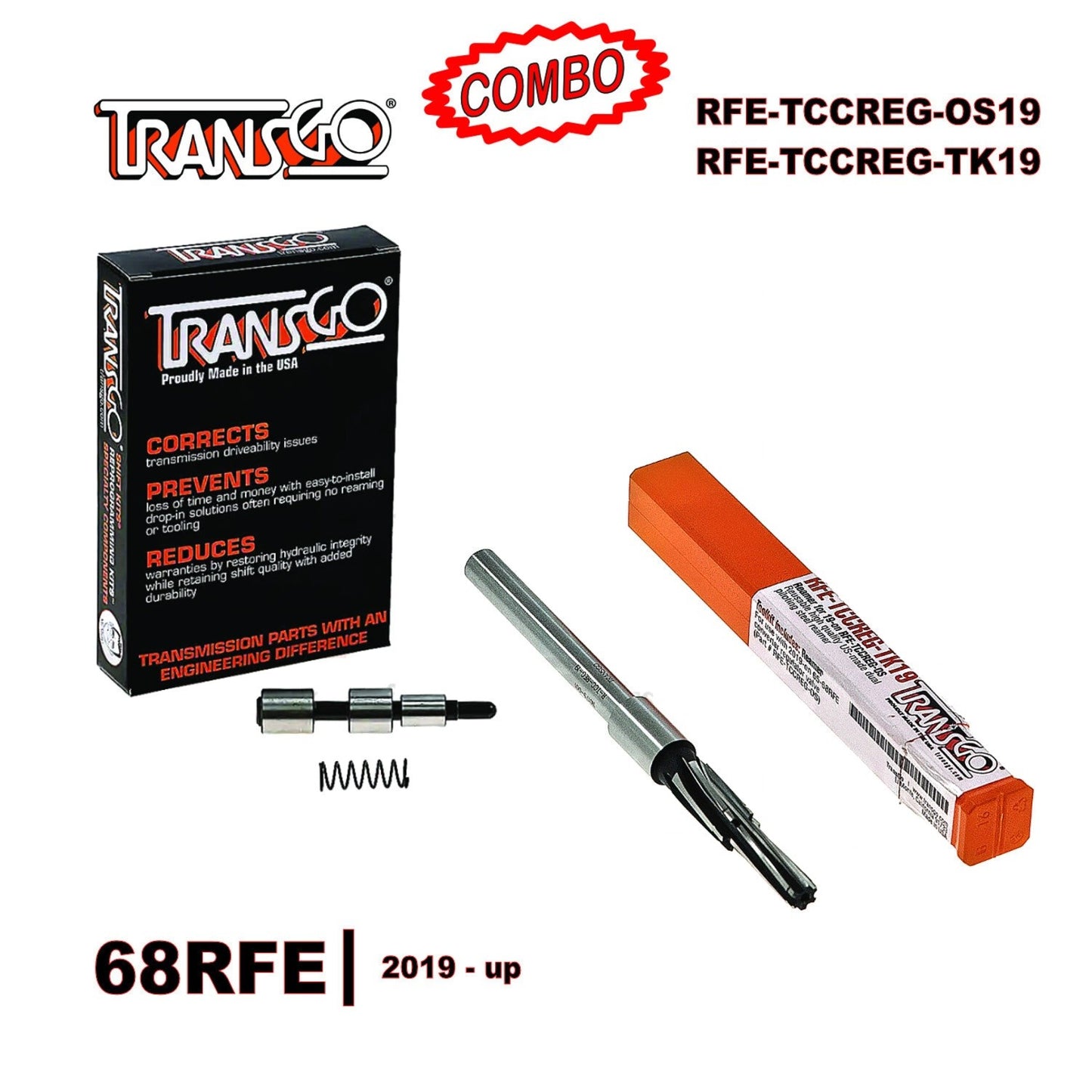 68RFE TCC Regulator Valve Kit OVERSIZED 2019on TransGo (RFETCCREGTK19)