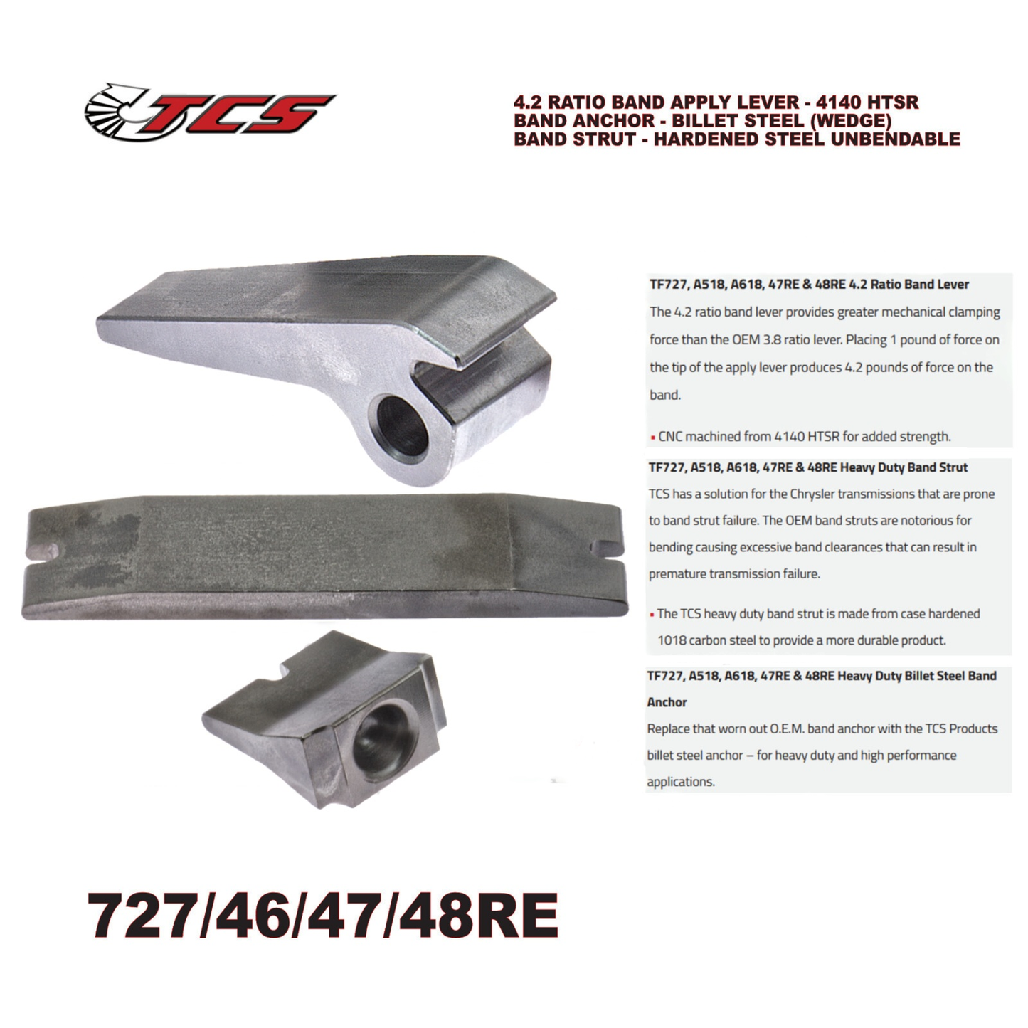 A727 A618 47RE 48RE Transmission Band Lever Strut Anchor Combo High Performance
