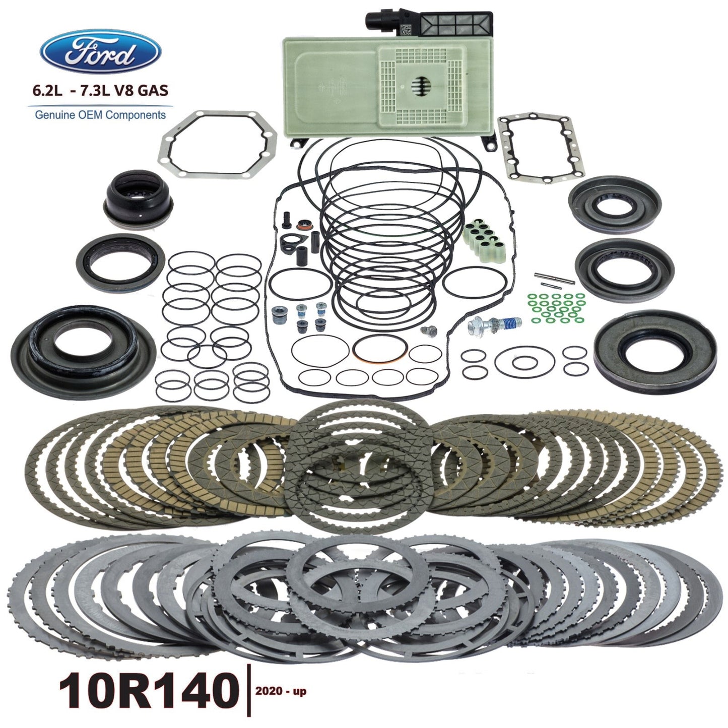 Ford 10R140 Transmission Master Rebuild Kit OEM Clutches Gaskets Pistons Filtr