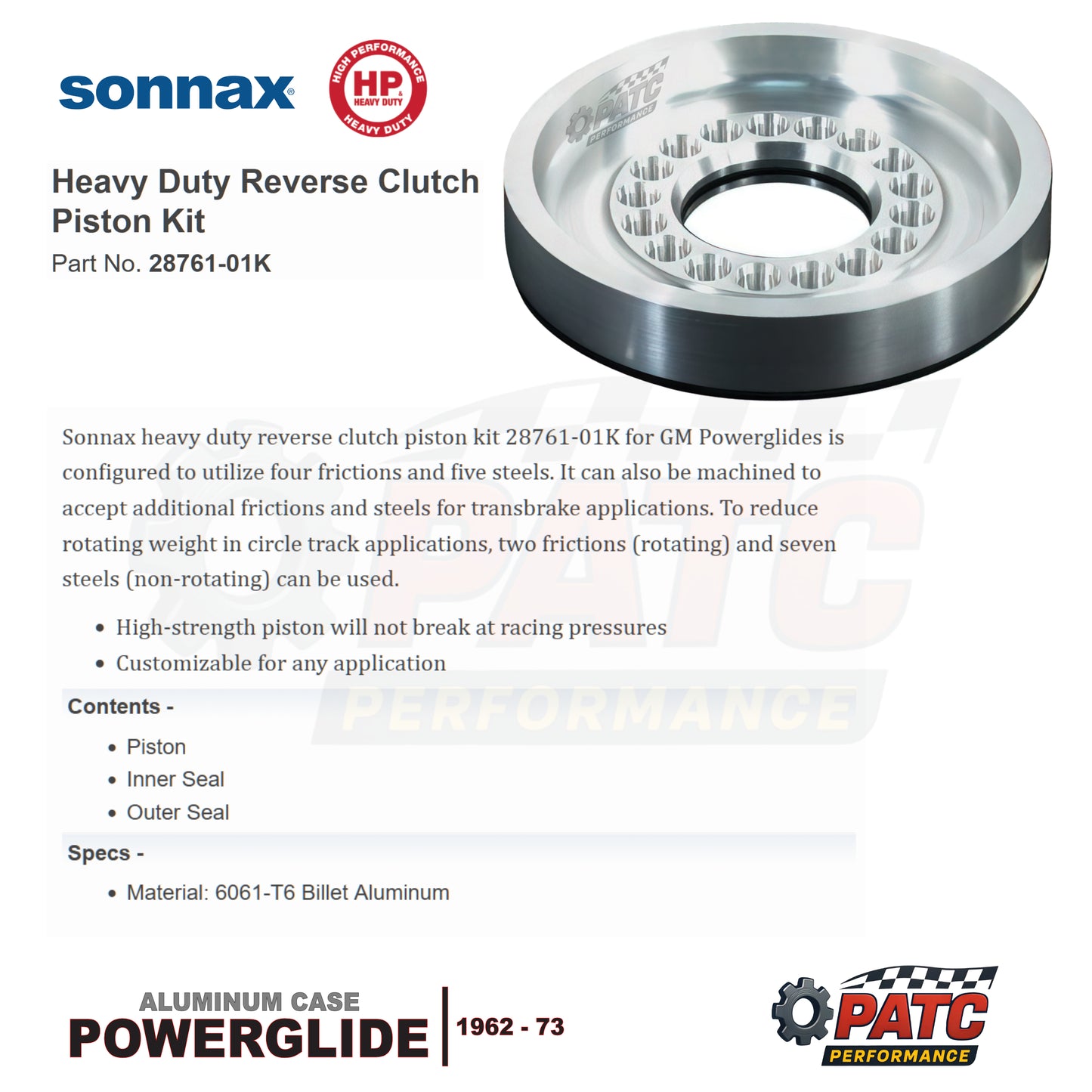 Powerglide Performance HP Billet Piston - Reverse Clutch 1962-73 | Sonnax 28761-01K