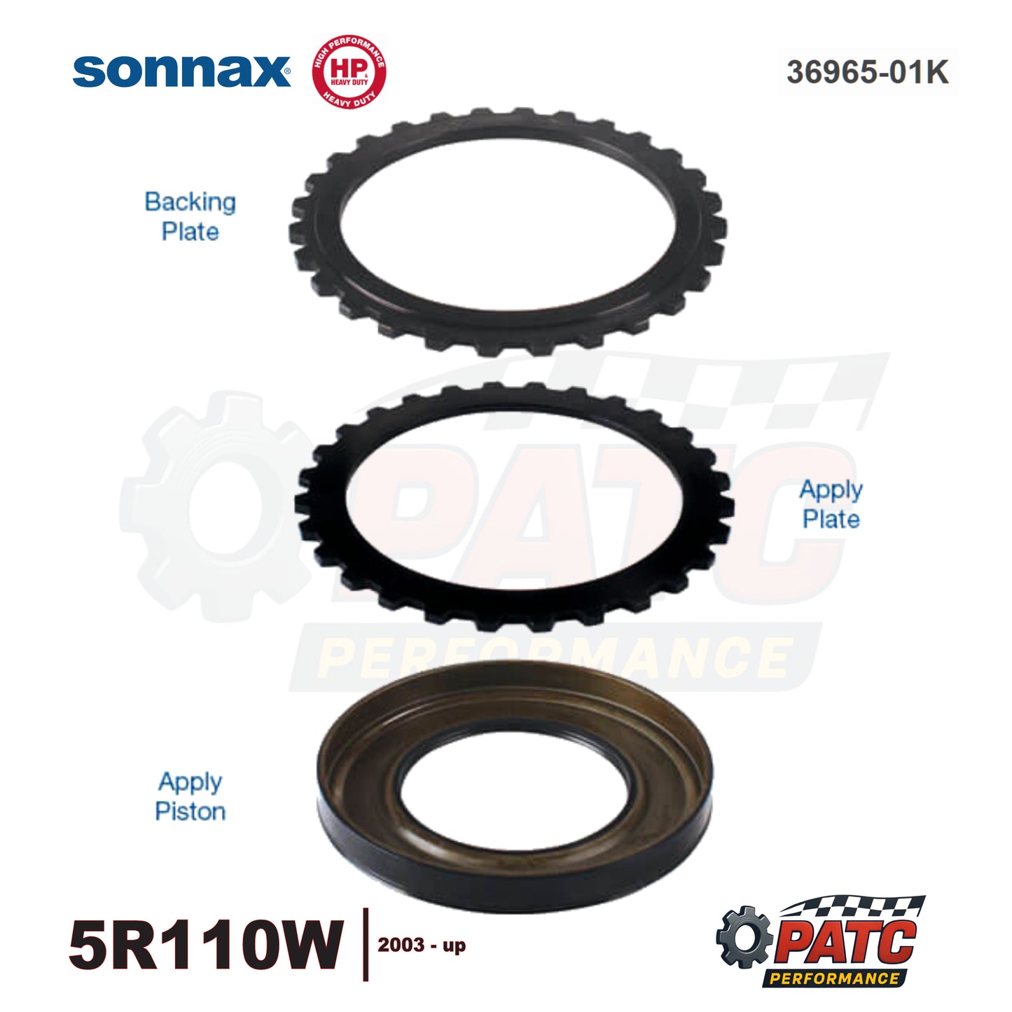 5R110W TorqShift High Capacity Direct Clutch Piston Kit - Sonnax 36965-01K