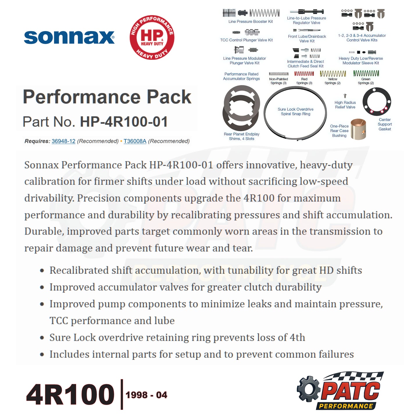 4R100 Sonnax Performance Sure Cure Kit | Sonnax HP-4R100-01