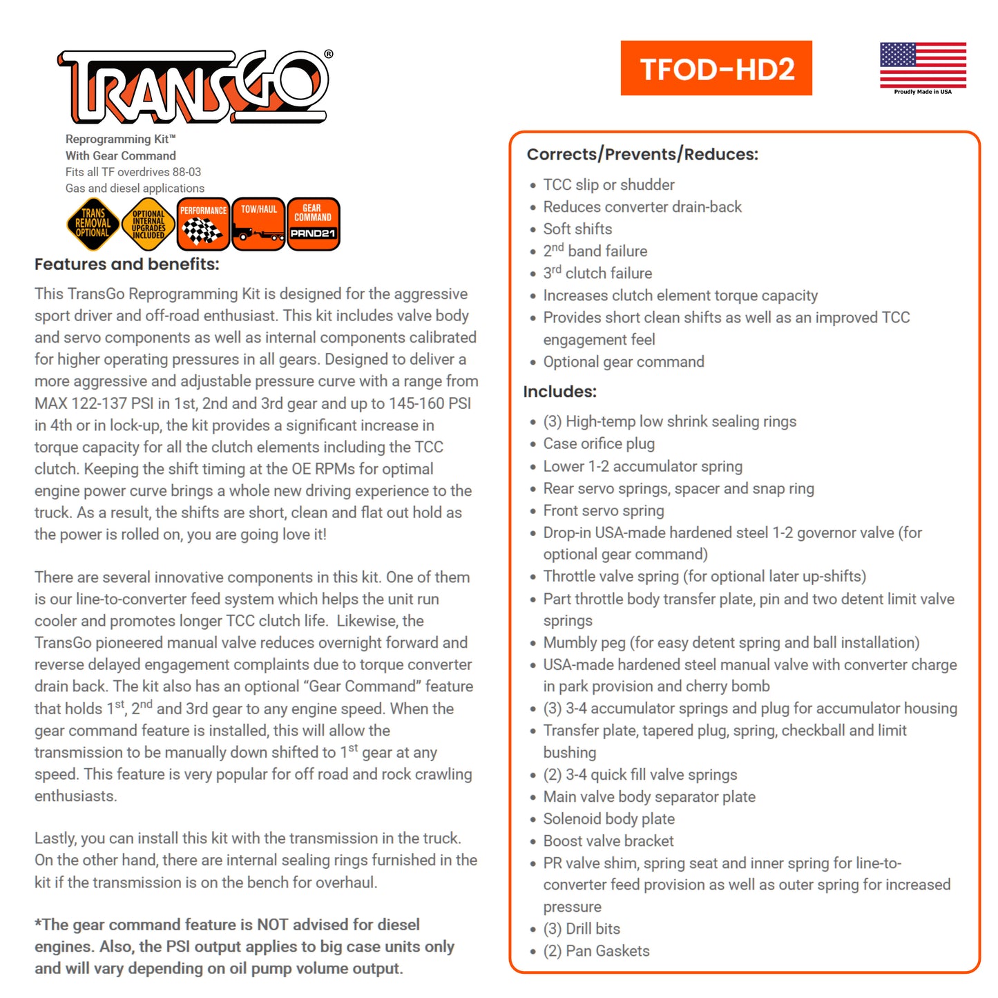 A518 46RE 47RE Manual Shift REPROGRAMMING KIT® 1989-03 Gas and Diesel (TFOD-3)