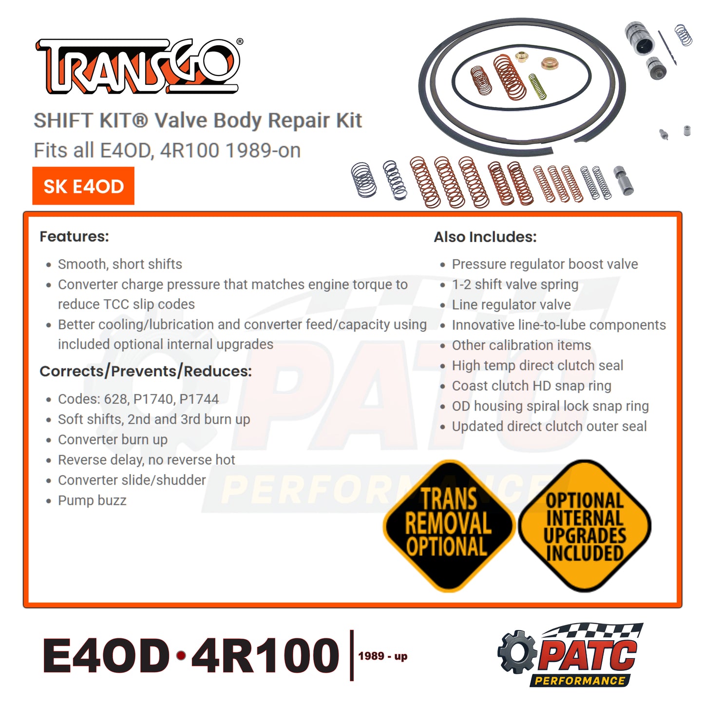 E4OD - 4R100 Valve Body Repair Kit | TransGo SK-E4OD