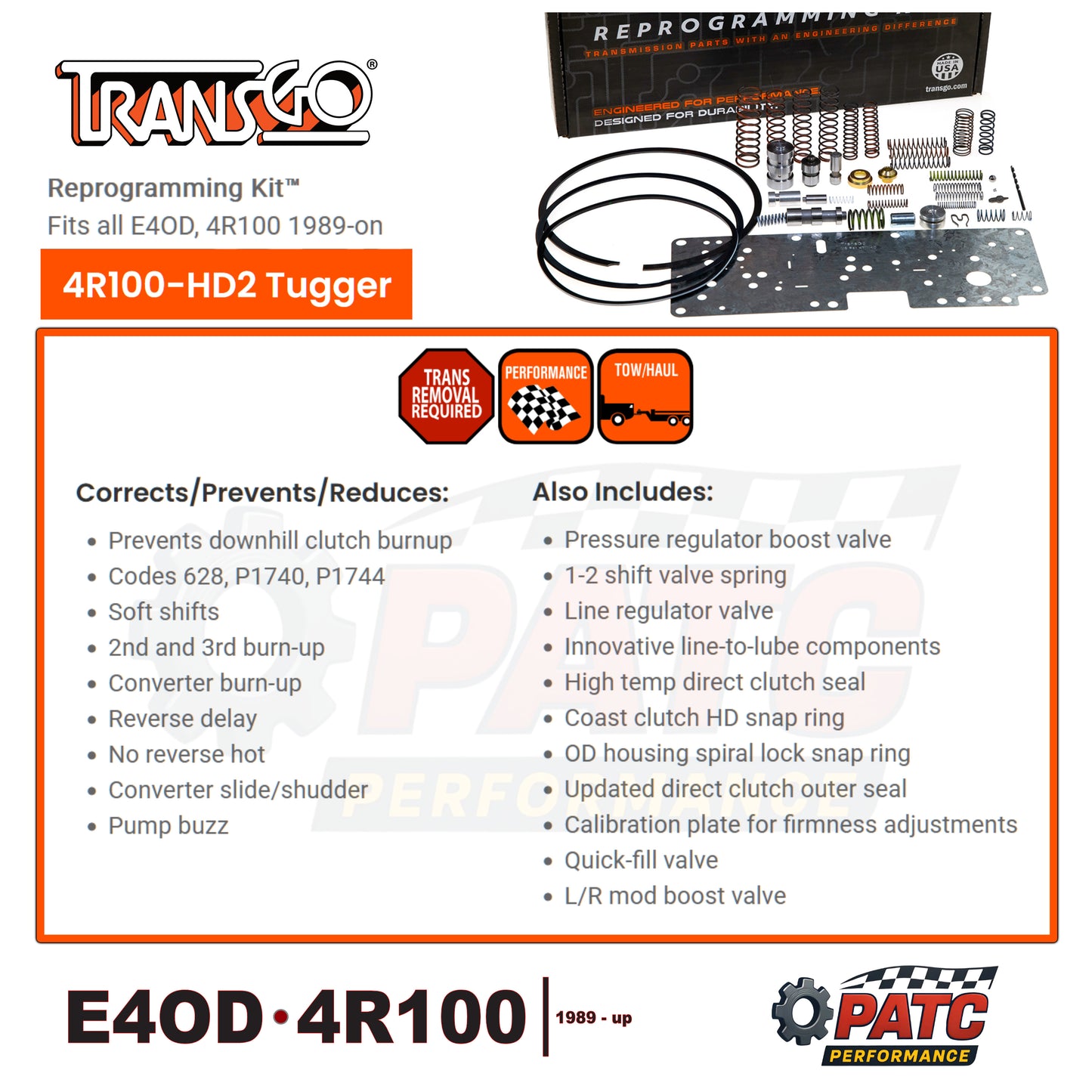 E4OD - 4R100 Performance Valve Body Reprogramming Tugger Kit™ | TransGo 4R100-HD2 Tugger