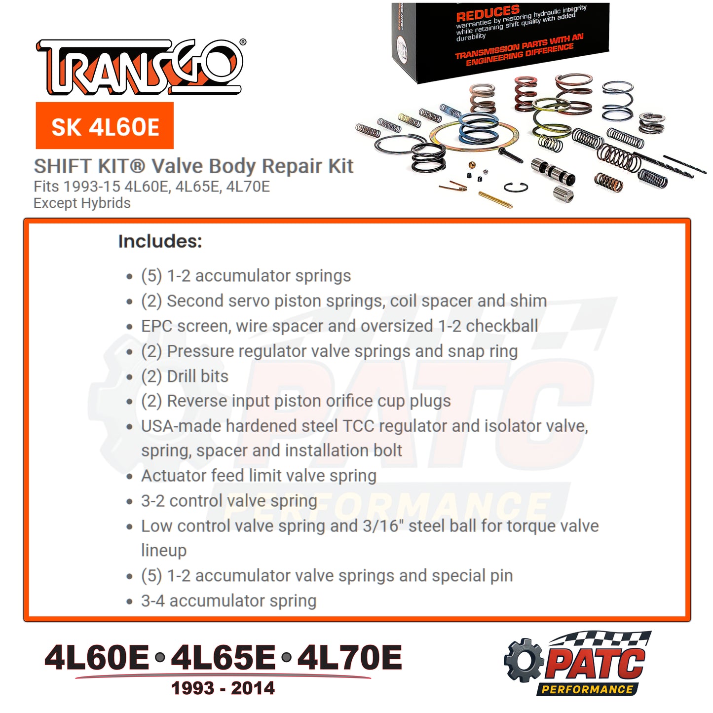 4L60E 4L65/70E Valve Body Repair Shift Kit | TransGo SK-4L60E