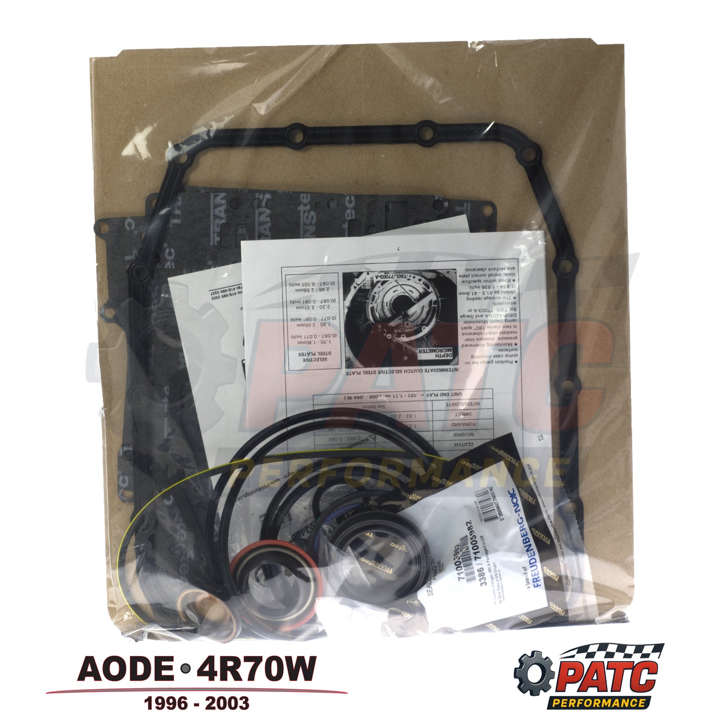 1996-2003 AODE 4R70W Transmission Rebuild Kit Gaskets and Seals