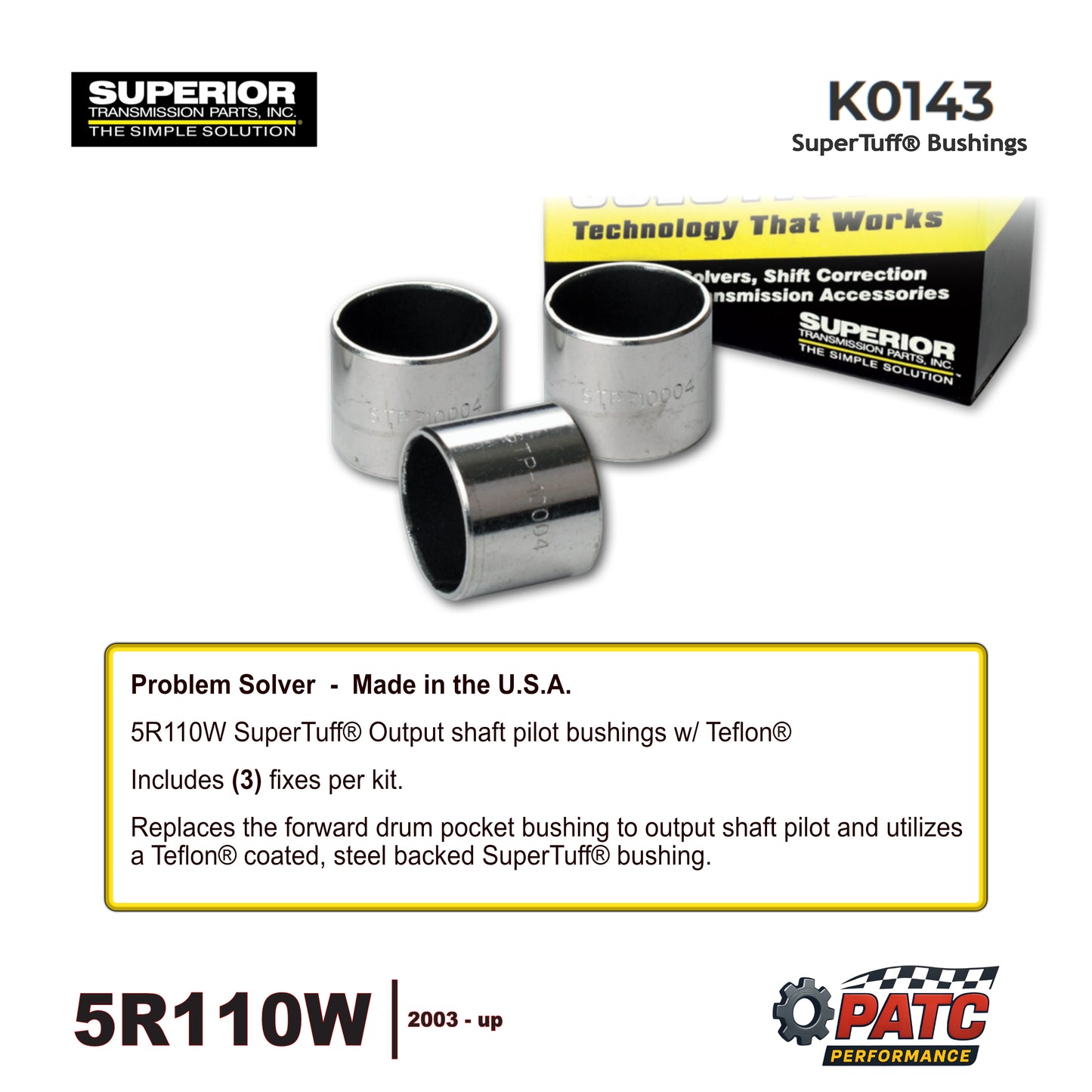5R110W TorqShift Bushing SuperTuff® Output Shaft Pilot - Superior K0143