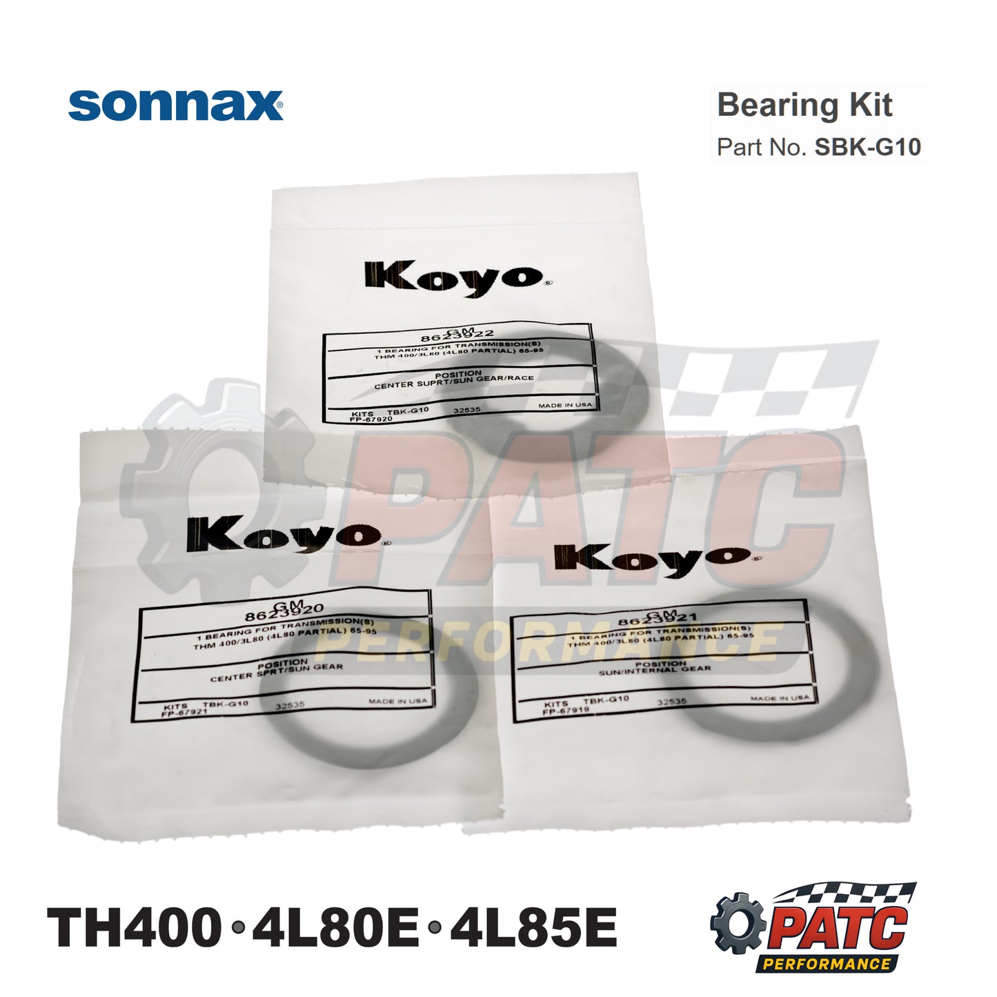 TH400 4L80E 4L85E Thrust Bearing Set - 1965 | Sonnax SBK-G10