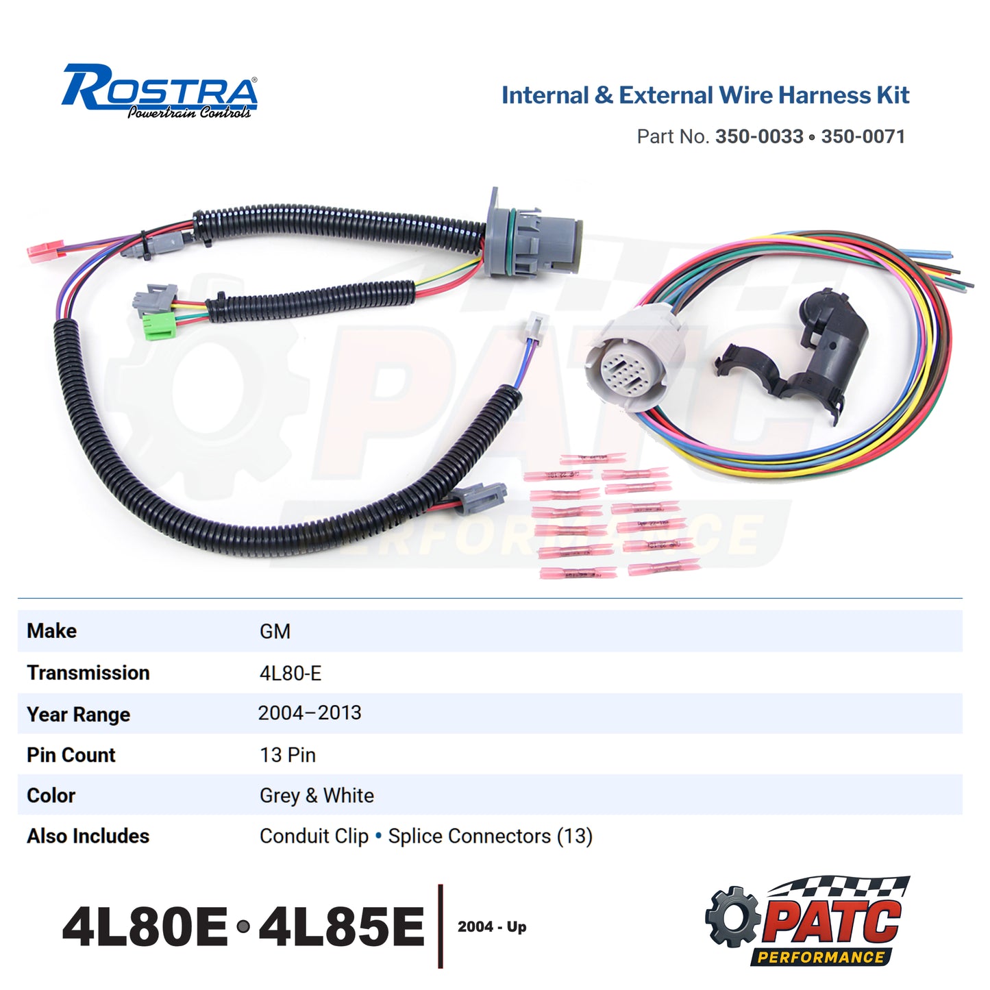 4L80E 4L85E Wiring Harness Set - Internal w/ External Pigtail - 2004-Up