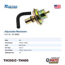 TH350/C TH400 Adjustable Vacuum Modulator Hot Rod - Red-Black Stripe