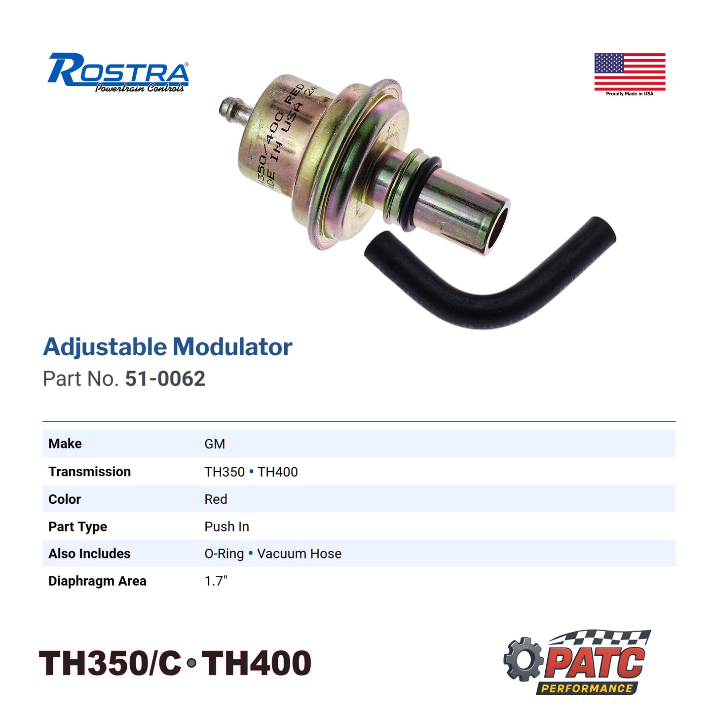 TH350/C TH400 Adjustable Vacuum Modulator - Red Stripe