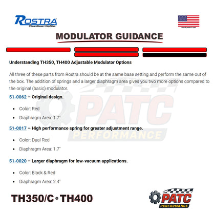 TH350/C TH400 Adjustable Vacuum Modulator - Dual Red Stripe