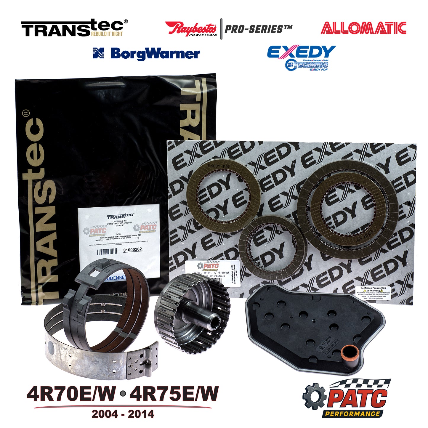 2004-2014 4R70E 4R75 Transmission Combo Rebuild Kit OEM with Bands and Direct Drum