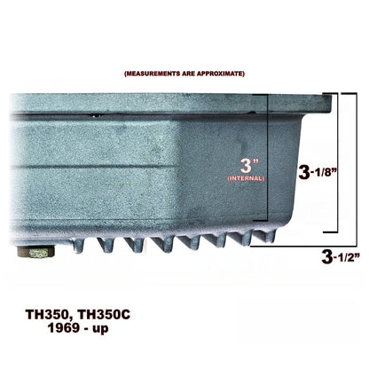 TH350 350C Transmission Oil Pan Aluminum Cool Fins with HP Filter and Pan Gasket