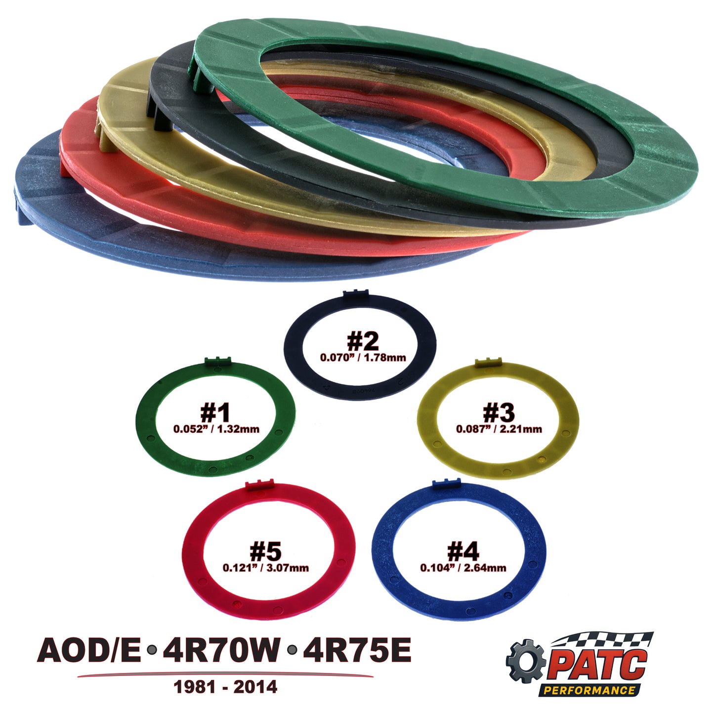 AOD AODE 4R70W Thrust Washer Kit Selectives Plastic 1981-2014
