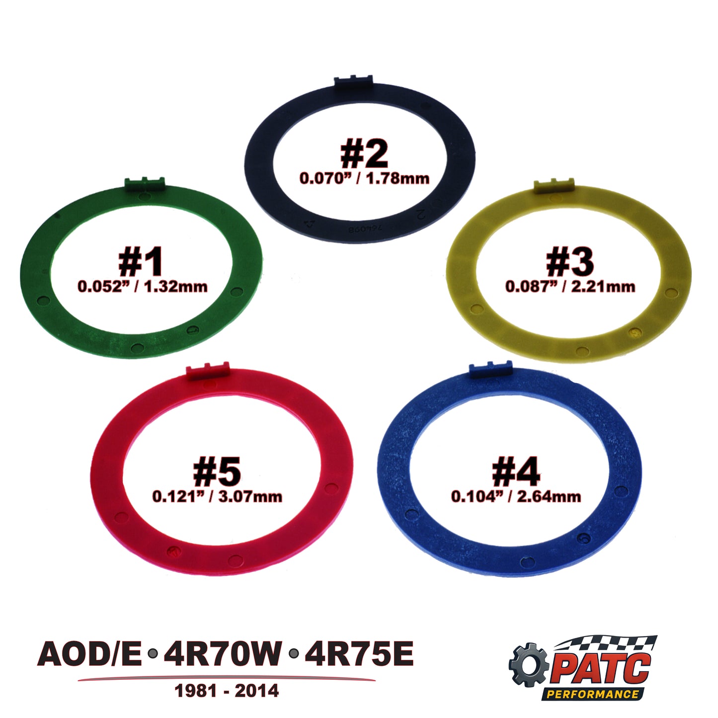 AOD AODE 4R70W Thrust Washer Kit Selectives Plastic 1981-2014