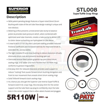 5R110W TorqShift Bushing and Snap Ring Upgrade - Superior STL008