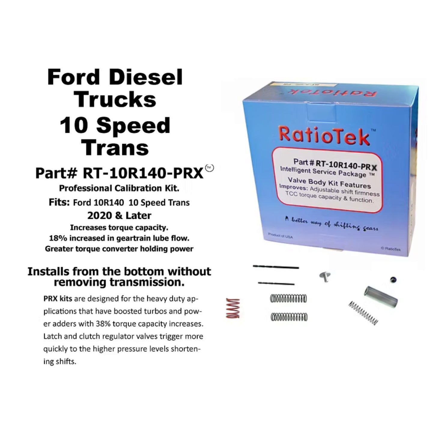10R140 Transmission Valve Body Shift Tuner Kit HD RatioTek RT-10R140-PRX