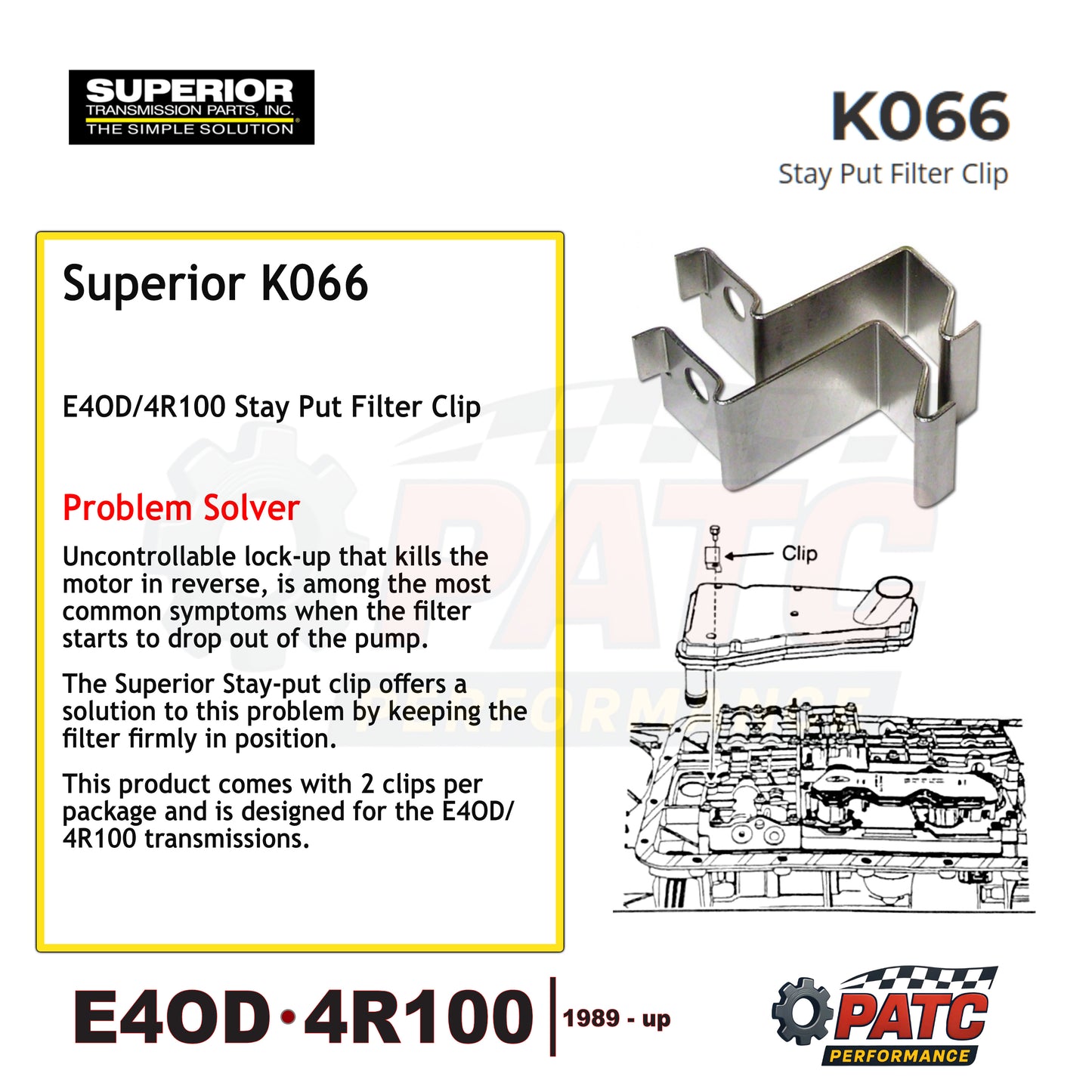 E4OD 4R100 Filter Retainer Bracket - Prevent Fallout | Superior K066