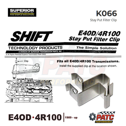 E4OD 4R100 Filter Retainer Bracket - Prevent Fallout | Superior K066