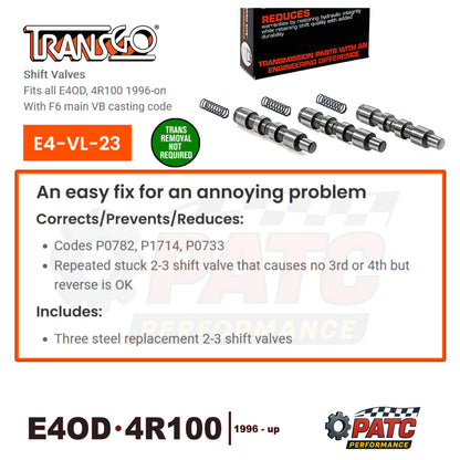E4OD - 4R100 Valve Body Shift Valves | TransGo E4-VL-23