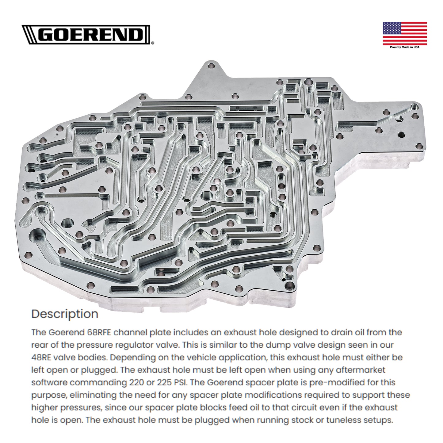 68RFE Valve Body Channel Plate Billet Aluminum Upgrade Package 2007-18