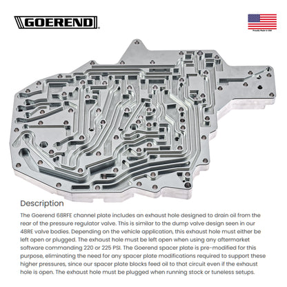 68RFE Valve Body Channel Plate Billet Aluminum Upgrade Package 2007-18