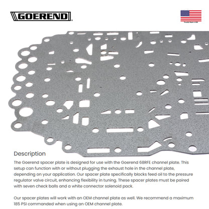 68RFE Valve Body Channel Plate Billet Aluminum Upgrade Package 2007-18