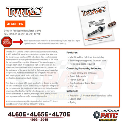4L60E, 4L65E, 4L70E Pressure Regulator Valve Kit | TransGo 4L60E-PR