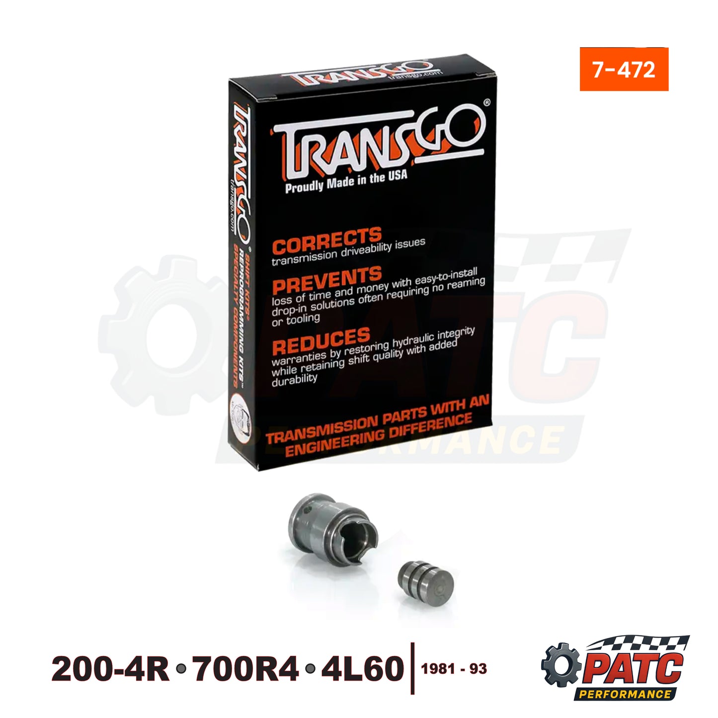 200-4R 700R4 4L60 Throttle Pressure Boost Valve Kit .472" | TransGo 7-472