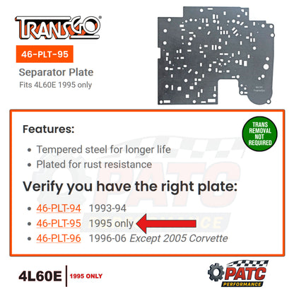 1995 4L60E Valve Body Separator Plate Heavy Duty | TransGo 46-PLT-95