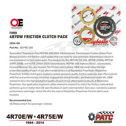 1994-2014 4R70E 4R75 Transmission Friction Clutches - HT by Raybestos