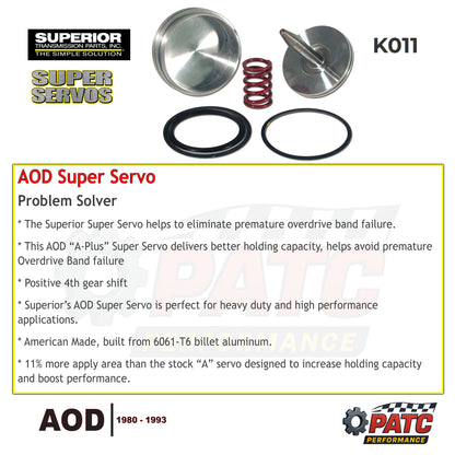 AOD Performance Overdrive Band and Billet A-Plus SuperServo® Piston Kit  | Superior K011
