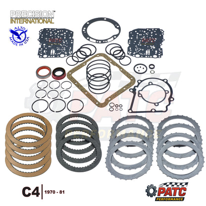 1970-81 C4 Transmission  Master Rebuild Kit - Overhaul, Alto HEG Frictions, Steels