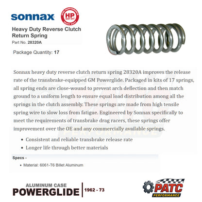 Powerglide Performance HP Return Spring Kit - Reverse Clutch 1962-73 | Sonnax 28320A