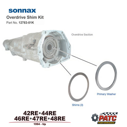 42-44-46-47-48RE Transmission Overdrive Shim Kit | Sonnax 12783-01K