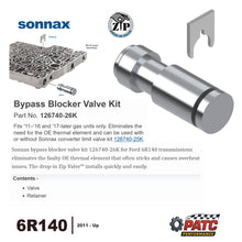 6R140 Transmission Cooler Bypass Blocker Kit | Sonnax 126740-26K