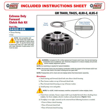 TH400 4L80E Forward Clutch Hub Kit Extreme Duty - Sonnax 34322-02K