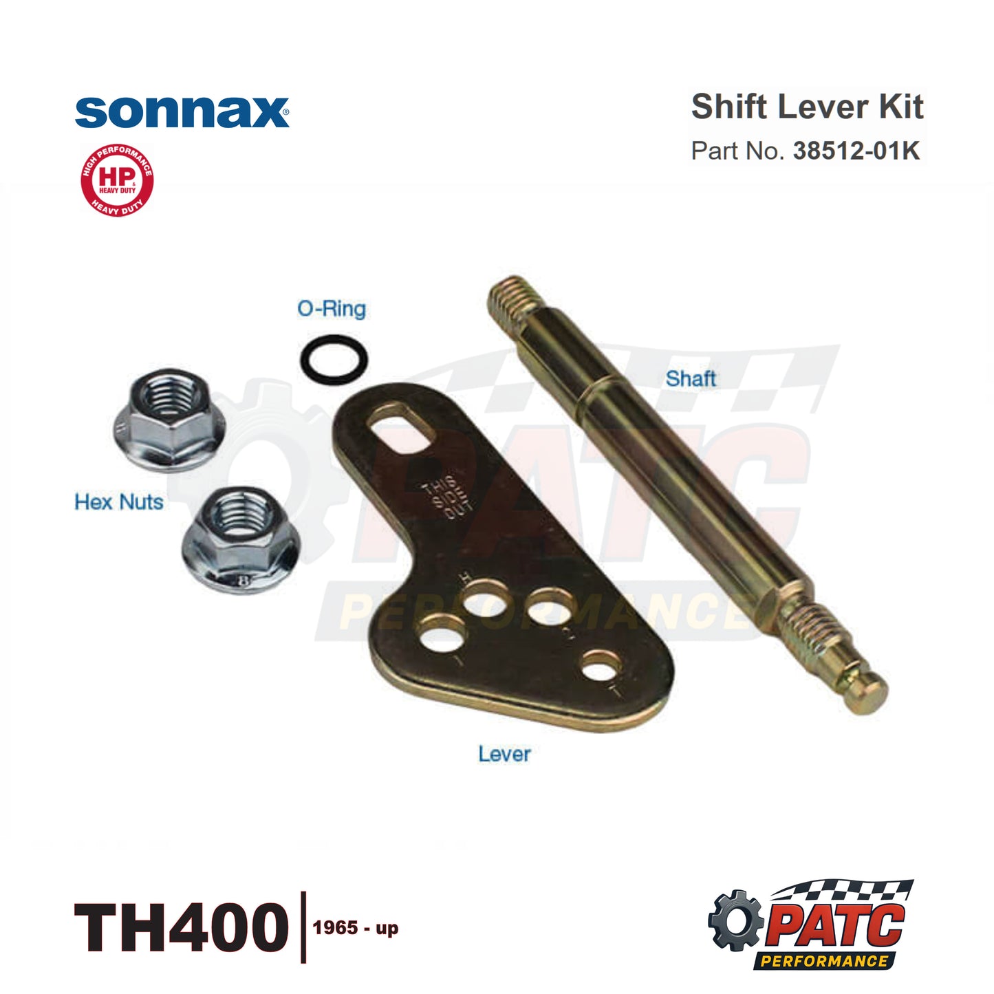 1965-Up TH400 Manual Lever - Shifter Shaft - Sonnax 38512-01K