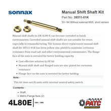 1991-94 4L80E Manual Lever - Shifter Shaft - Sonnax 38511-01K